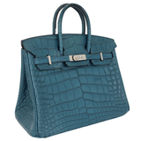 Hermès 25cm Birkin Bleu Cobalt Matte Alligator Palladium Hardware