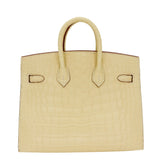 Herm�s 20cm Birkin Sellier Vanilla Matte Alligator Gold Hardware
