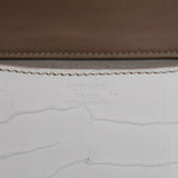 Herm�s 24cm Constance Blanc Himalaya Palladium Hardware