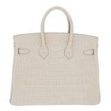 Herm�s 25cm Birkin Beton Matte Alligator Gold Hardware