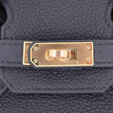 Herm�s 25cm Birkin Black Togo Leather Rose Gold Hardware